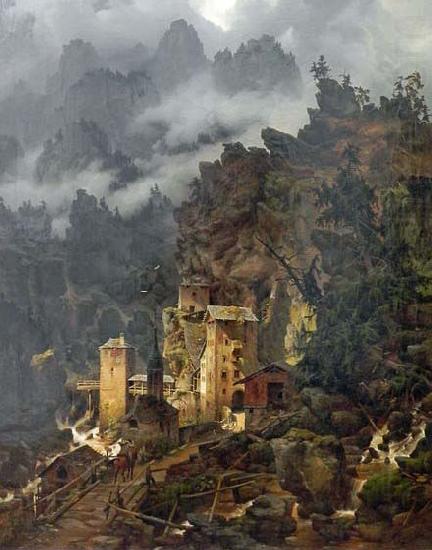 Karl Edaurd Biermann Finstermunz Pass in Tyrol china oil painting image